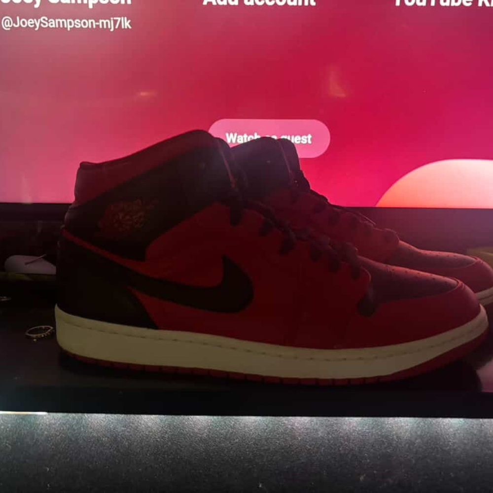 Red and black Air Jordan